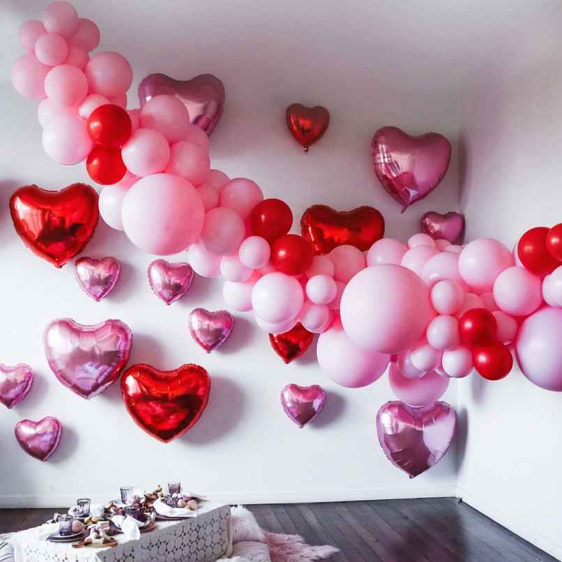 Pink and Red Heart Balloons Decoration Kit | Party Propz