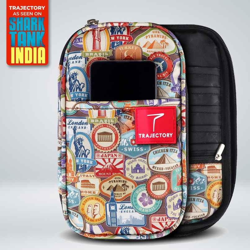 Trajectory Unisex Printed Polyester Passport Holder | Multicolour