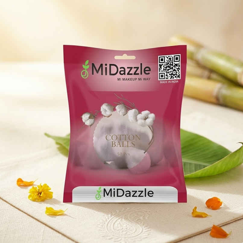 Midazzle Cotton Balls for Eye, Face Makeup and Nail Paint Remover | Pack of 50 | MICB3601
