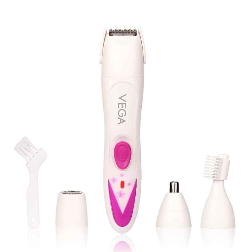 VEGA 4-In-1 Trimmer For Women, Suitable For Trimming Eyebrows,Nose Face & Bikini Area(Vhbt-03)White VEGA 4-In-1 Trimmer For Women, Suitable For Trimming Eyebrows,Nose Face & Bikini Area(Vhbt-03)White