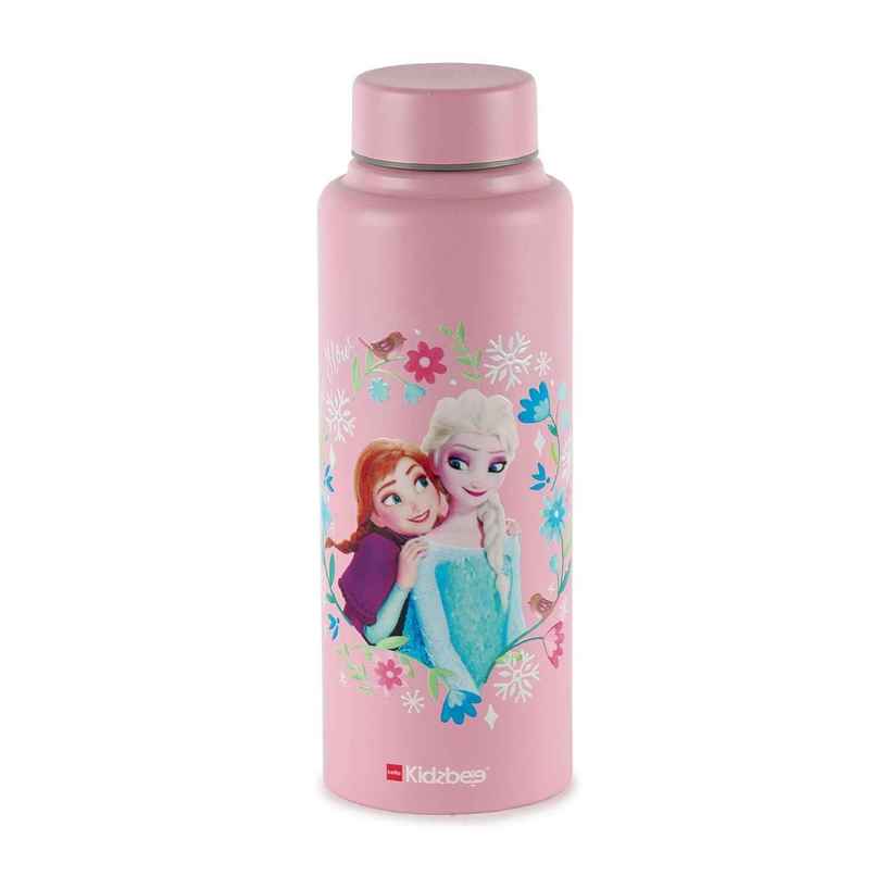 Cello Kidzbee Vortex 3D Anna & Elsa Print Stainless Steel Water Bottle 725 ml, Pink | ISI Certified Cello Kidzbee Vortex 3D Anna & Elsa Print Stainless Steel Water Bottle 725 ml, Pink | ISI Certified