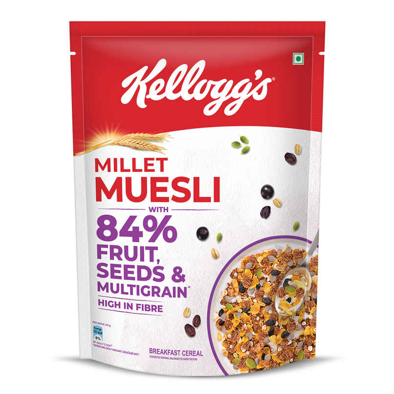 Kellogg's Millet Muesli with 84% Fruit, Seed & Multigrain | High in Fibre Kellogg's Millet Muesli with 84% Fruit, Seed & Multigrain | High in Fibre