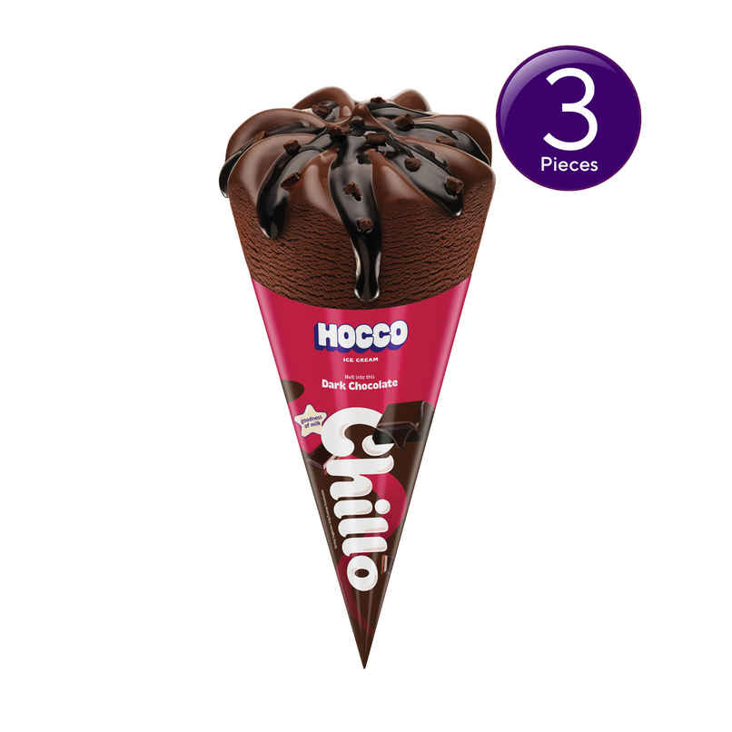 Hocco Chillo - Dark Chocolate Ice Cream Cone Combo 