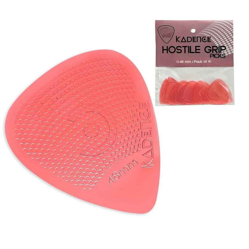 Kadence 10 Guitar Picks with Hostile Grip, Anti-Slip, 0.48mm, Stronger Plectrums | Pack of 10