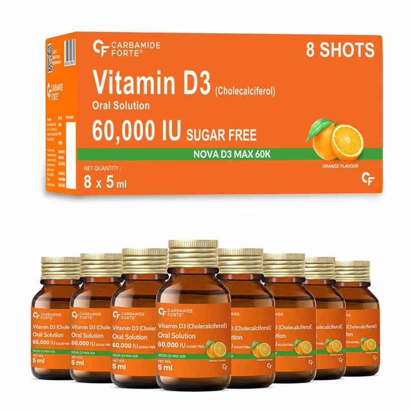 Carbamide Forte Vitamin D3 Shots 60000 IU | Vitamin D Supplement | 8 X 5 ML Carbamide Forte Vitamin D3 Shots 60000 IU | Vitamin D Supplement | 8 X 5 ML