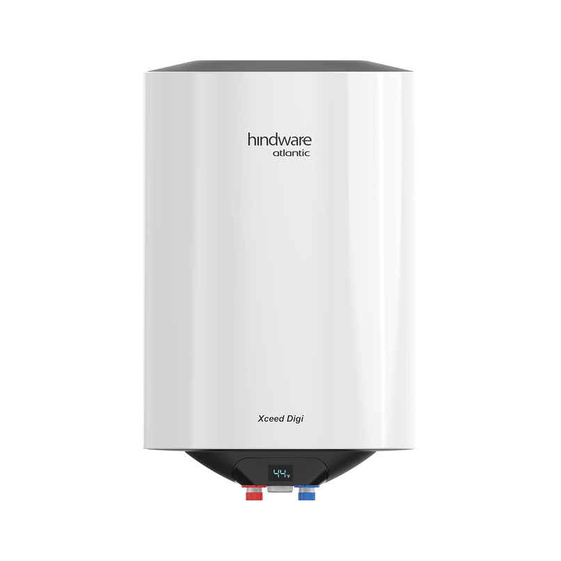 Hindware Smart Appliances Xceed Digi 10L, 2Kw, Glasslined Coated Tank, Storage Water Heater, White