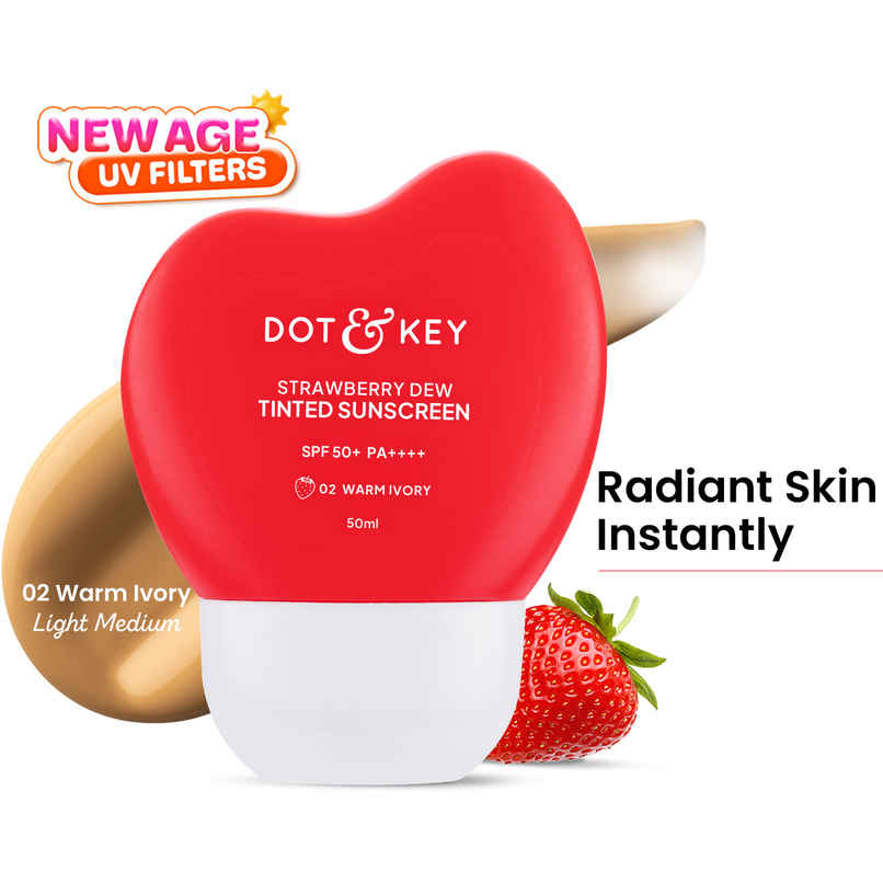 Dot & Key Strawberry Dew Tinted Sunscreen Spf 50+ Pa++++ - 02 Warm Ivory Dot & Key Strawberry Dew Tinted Sunscreen Spf 50+ Pa++++ - 02 Warm Ivory