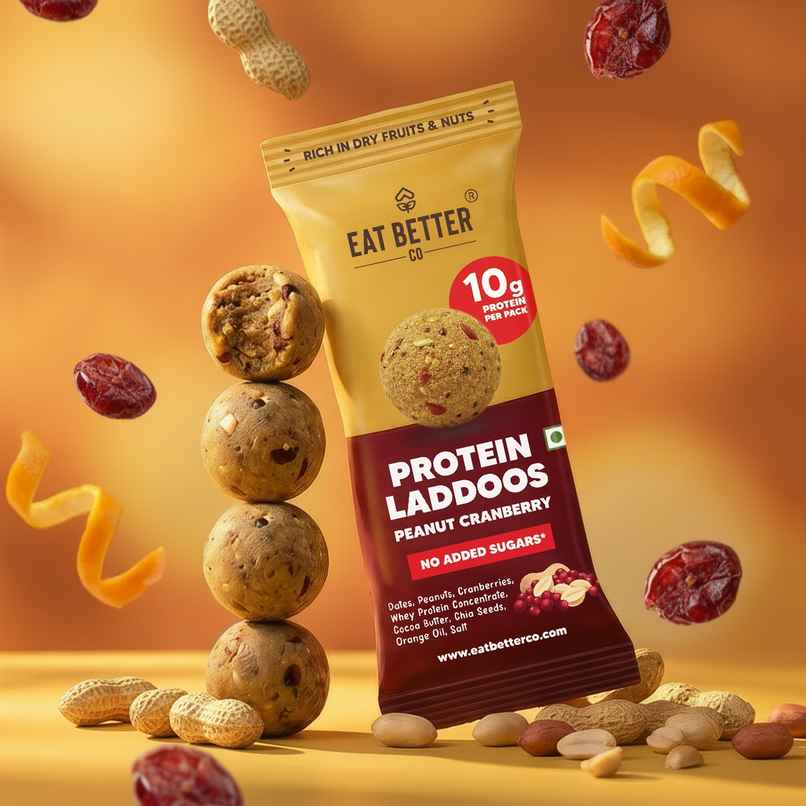 Eat Better Co Protein Laddu | Peanut Cranberry
