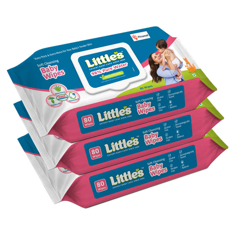 Littles Expert Baby Care Soft Cleansing Baby Wipes with Lid|Extra Thick & Moist Wet Wipes for Babys Littles Expert Baby Care Soft Cleansing Baby Wipes with Lid|Extra Thick & Moist Wet Wipes for Babys