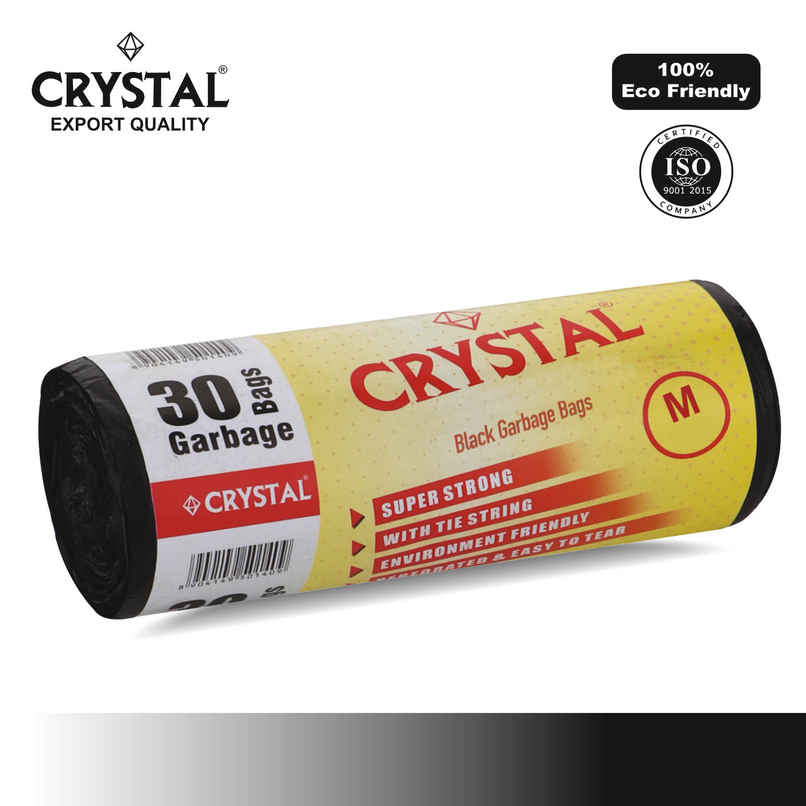 Crystal Medium Black Garbage Bag Roll 19X21