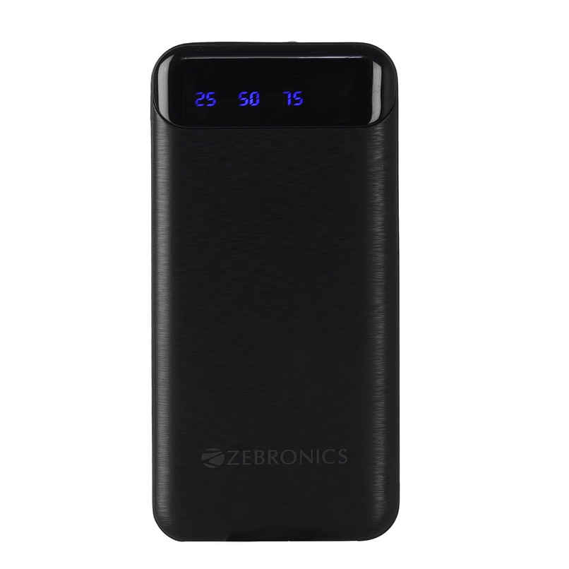 Zebronics MB10000S4 Power Bank, 10000 mAh, Dual USB Output, Type C & Micro USB Input, LED Display