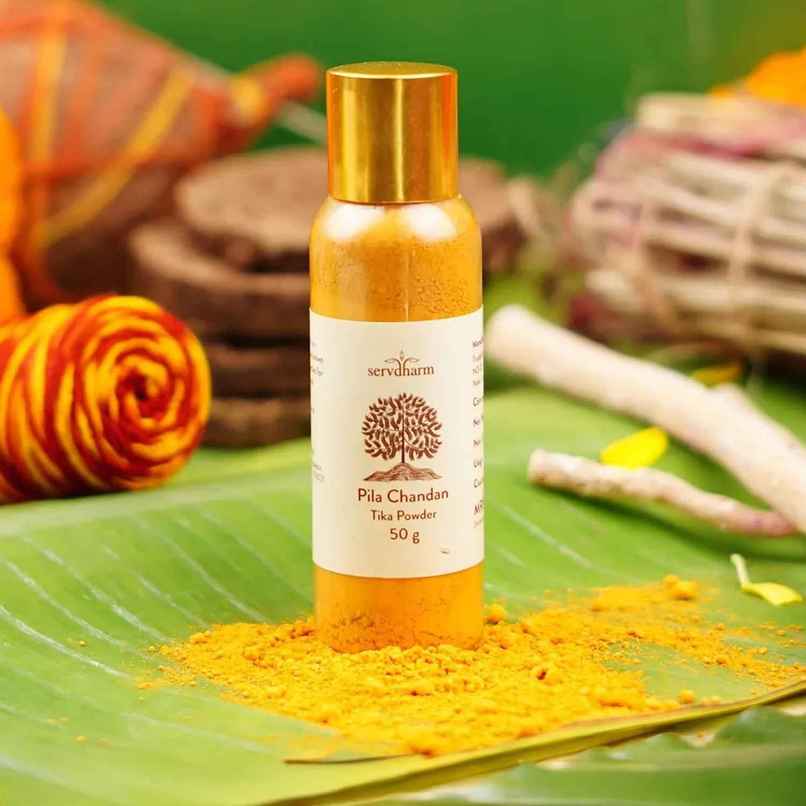 Pila Chandan Tika Powder | ServDharm