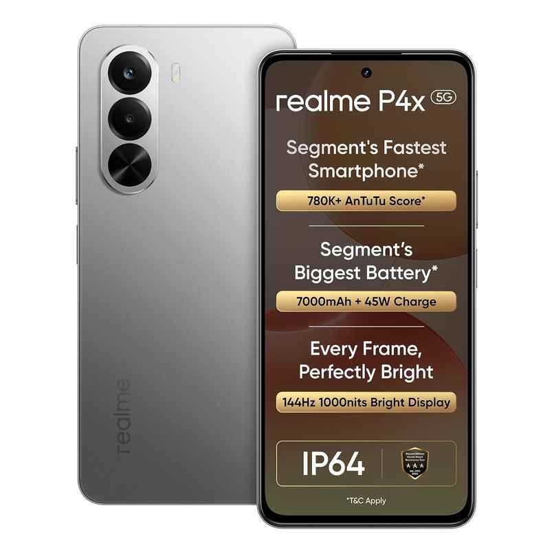 realme P4x 5G Smartphone Matte Silver 6GB RAM 128GB Storage realme P4x 5G Smartphone Matte Silver 6GB RAM 128GB Storage