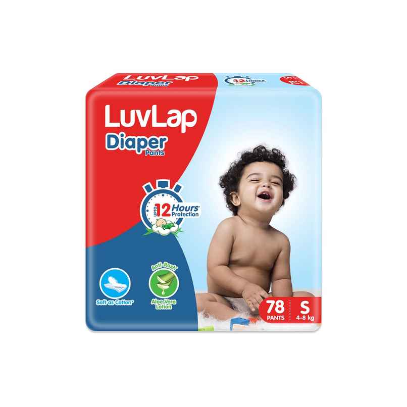 LuvLap Baby Diapers | Pant Style | S | 78 pcs LuvLap Baby Diapers | Pant Style | S | 78 pcs