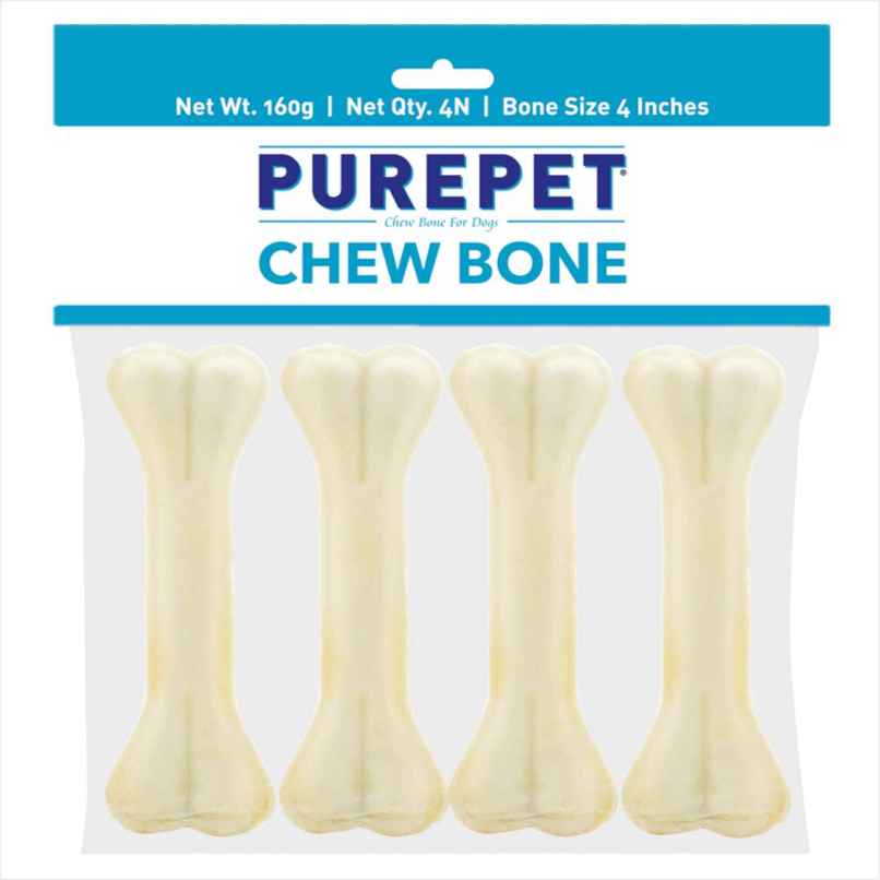 Purepet Pressed Chew Bones Dog Treats 4 Inches