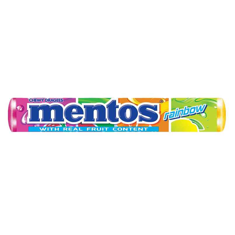 Mentos Rainbow Assorted Flavour Chewy Candy Stick Mentos Rainbow Assorted Flavour Chewy Candy Stick