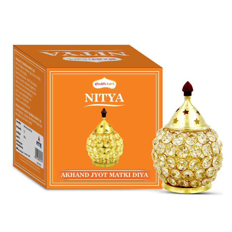 Nitya Brass Crystal Akhand Jyot Matki Diya | Akhand Diya | Shubhkart Nitya Brass Crystal Akhand Jyot Matki Diya | Akhand Diya | Shubhkart
