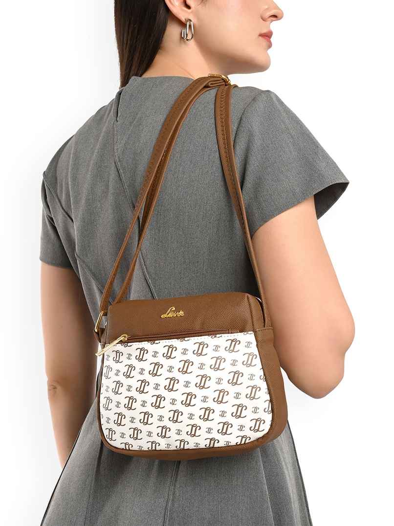 Lavie Women's Mono Ll Farah Crossbody Sling Bag | Ladies Purse Handbag | Off White