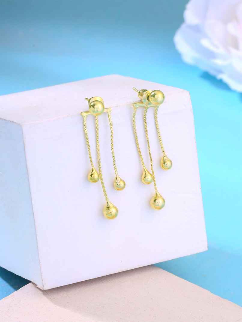 Yellow Chimes Drop Earrings for Women | Gold Plated Golden Earrings