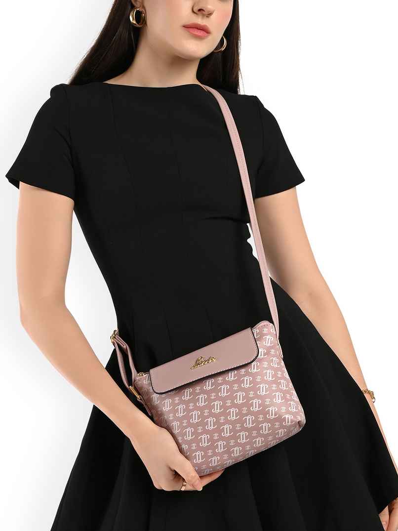 Lavie Women's Mono Ll Rio Flap Crossbody Sling Bag | Ladies Purse Handbag | Pink
