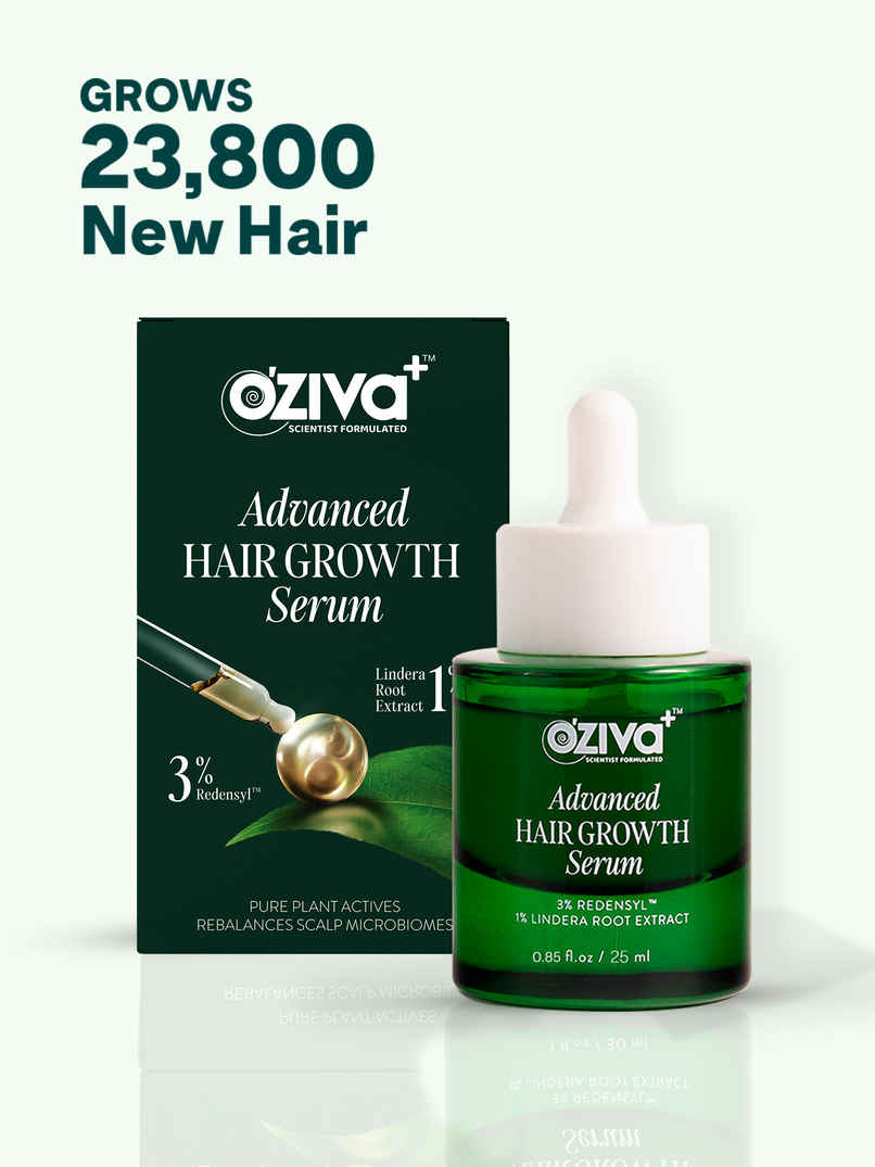 OZiva+ Advanced Hair Growth Serum to Rebalance Scalp Microbiome and Reactive Hair Growth Cycle