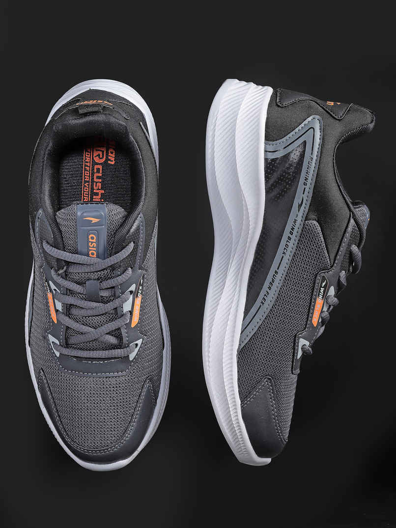 Asian Men's Lace up Sports Shoes | THAR-13 | Grey | UK 7 Asian Men's Lace up Sports Shoes | THAR-13 | Grey | UK 7