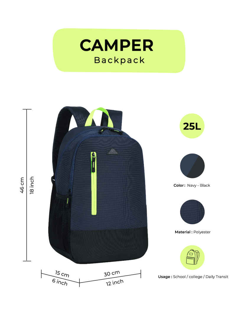 Gear Unisex Solid Polyester 25 Litres Top Handle Backpack | Navy - 15 Inches Gear Unisex Solid Polyester 25 Litres Top Handle Backpack | Navy - 15 Inches