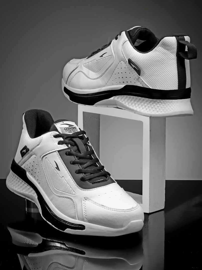 Asian Men's Lace up Sports Shoes | TERMINATOR-03 | White | UK 7