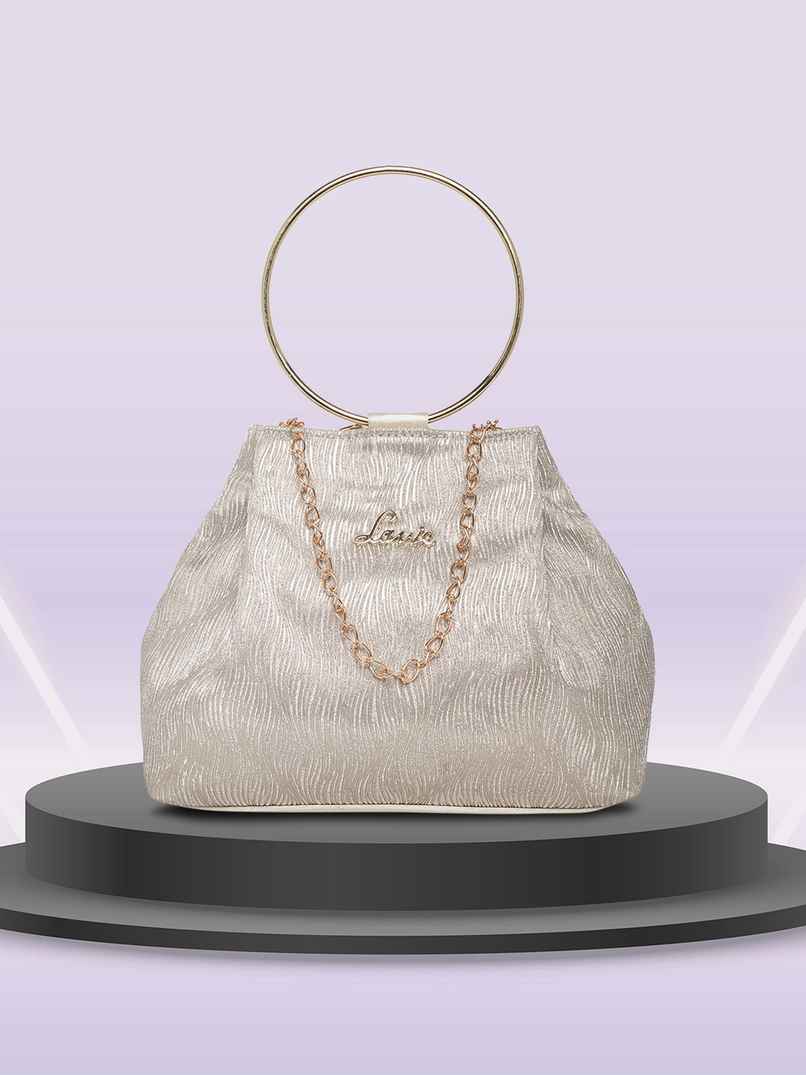 Lavie Women's Alya Structured Potli Bags | Pouches for Festive Seasons & Wedding | Gold