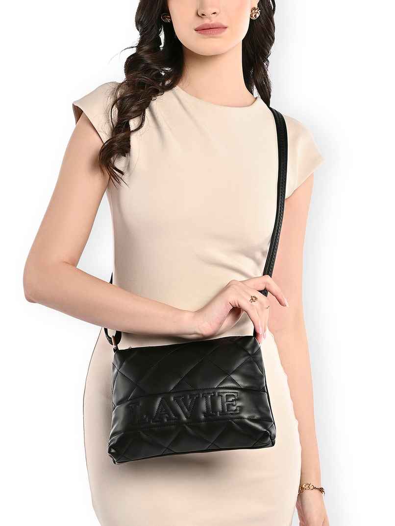 Lavie Women's Quilt Jill Top Zip Sling Bag | Black