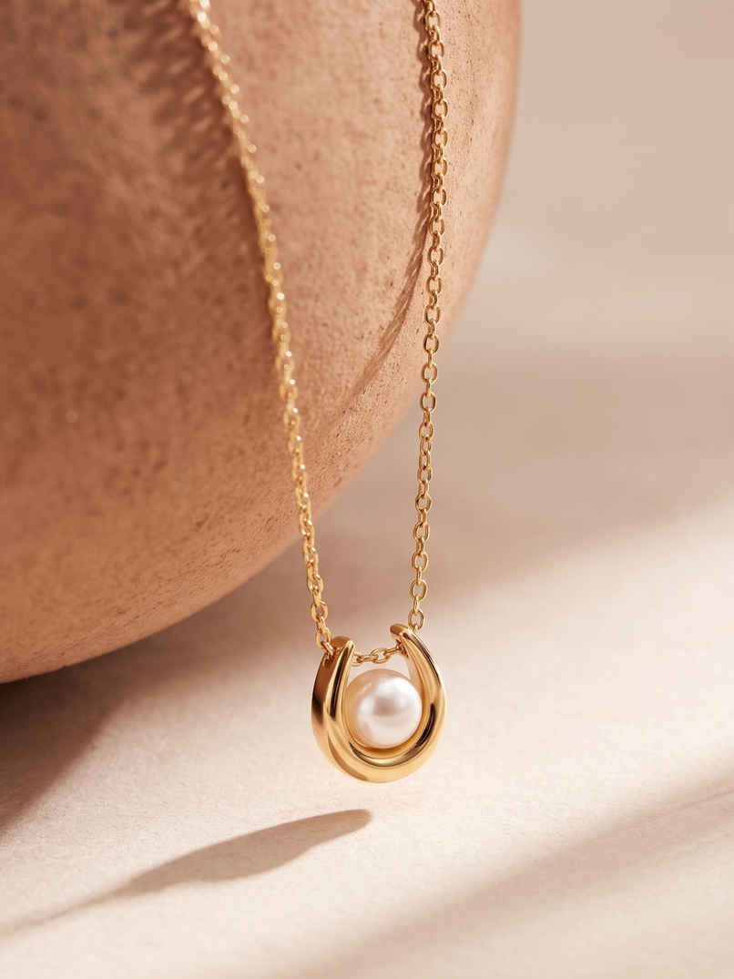 Palmonas Pearl Embellished U Necklace Palmonas Pearl Embellished U Necklace