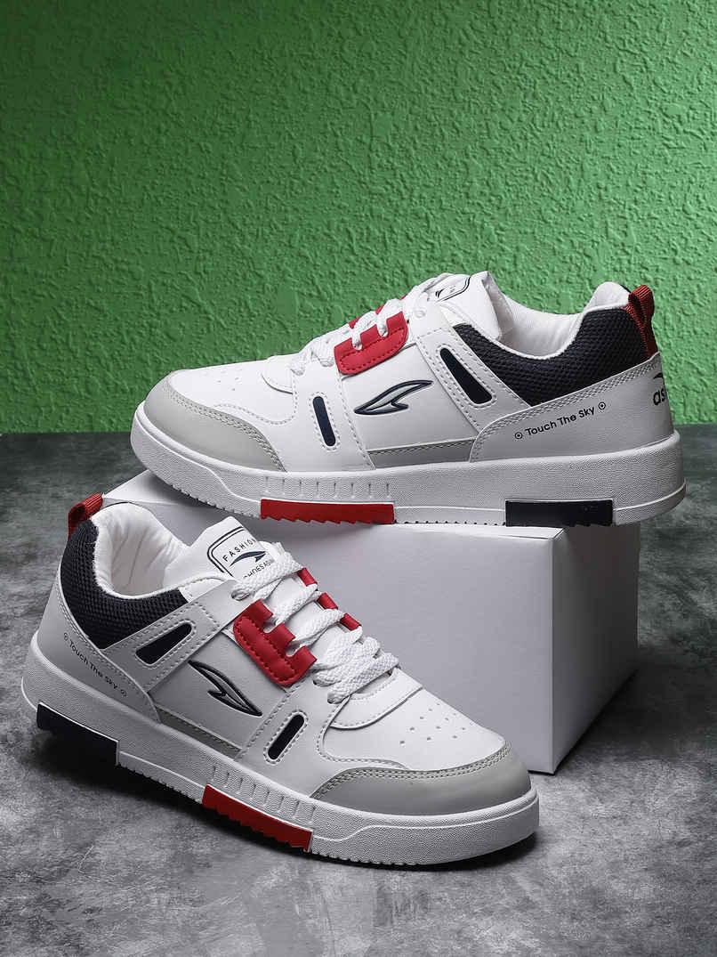 Asian Men's Lace up Sneakers | TARZAN-06 | White | UK 6 Asian Men's Lace up Sneakers | TARZAN-06 | White | UK 6