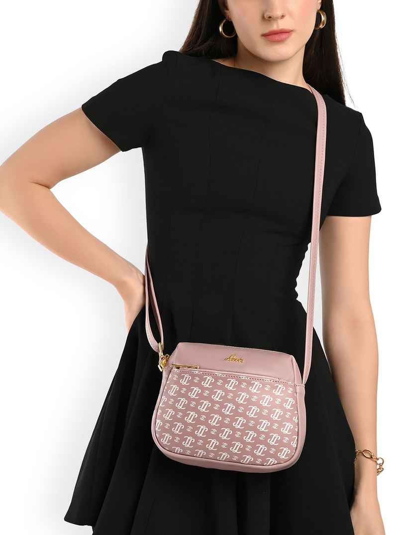 Lavie Women's Mono Ll Farah Crossbody Sling Bag | Ladies Purse Handbag | Pink