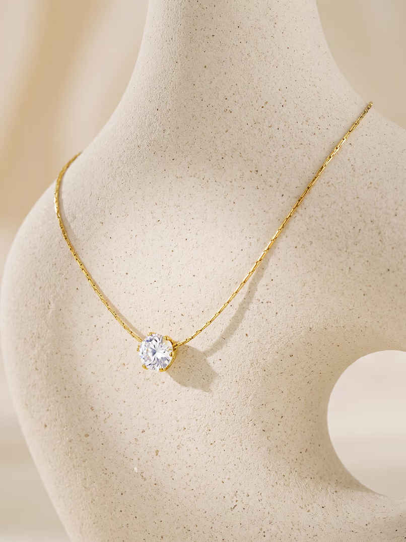 Palmonas Delicate Diamond Studded Necklace For Womens | Waterproof And Anti-Tarnish Palmonas Delicate Diamond Studded Necklace For Womens | Waterproof And Anti-Tarnish