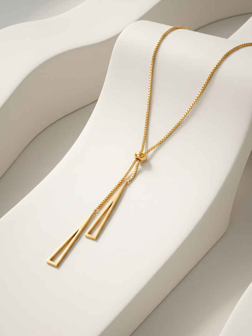 OnnMe By Giva Quiet Flex Gold Plated Lariat Necklace | Waterproof And Anti-Tarnish | OMNE0137 OnnMe By Giva Quiet Flex Gold Plated Lariat Necklace | Waterproof And Anti-Tarnish | OMNE0137