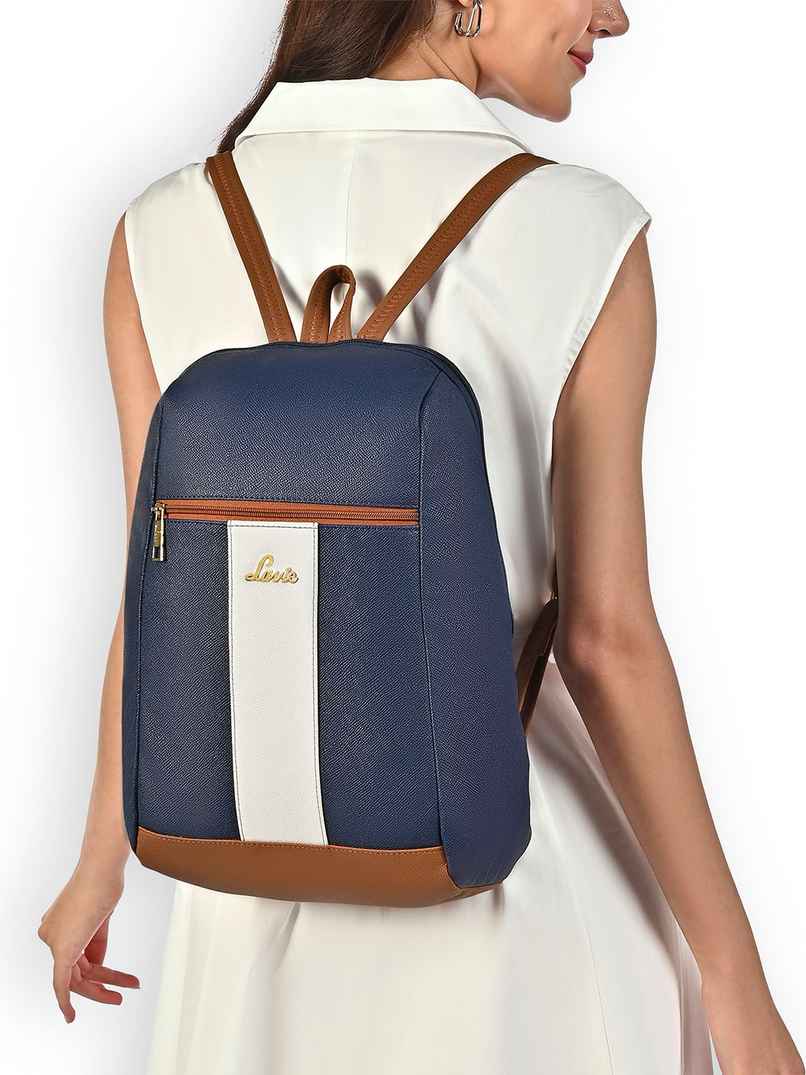 Lavie Women's Colourblock Cobie Fashion Backpack for | Shoulder Bag | Navy