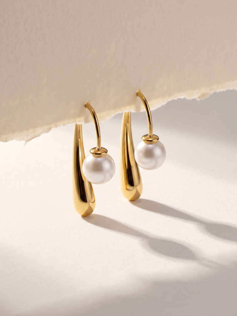 Palmonas Pearl Hook Earrings For Womens | Waterproof And Anti-Tarnish