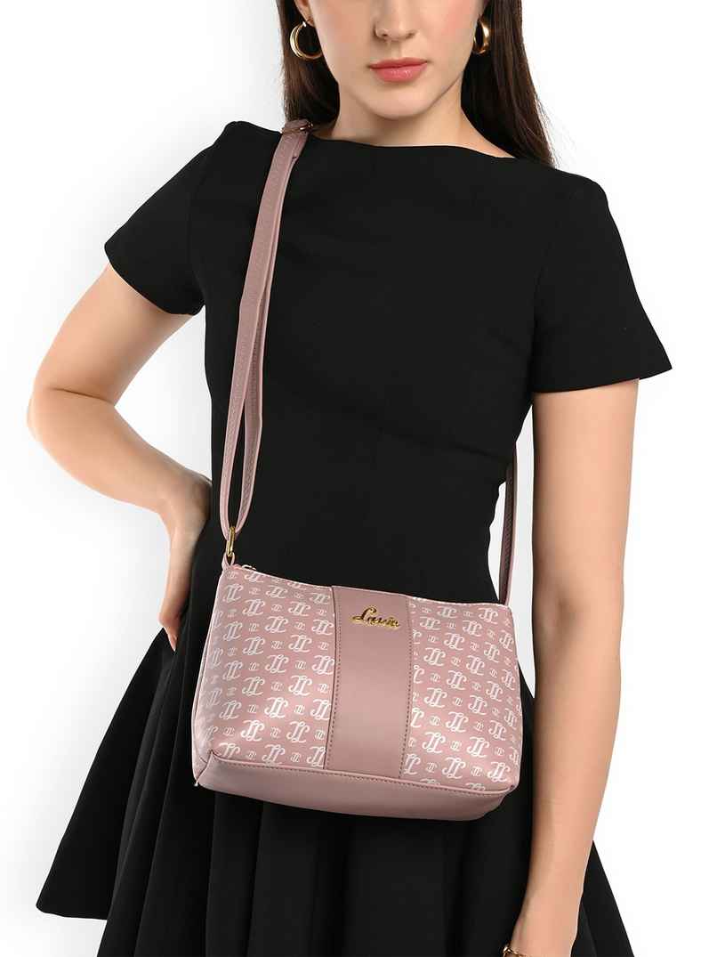 Lavie Women's Mono Ll Evelynn Crossbody Sling Bag | Ladies Purse Handbag | Pink