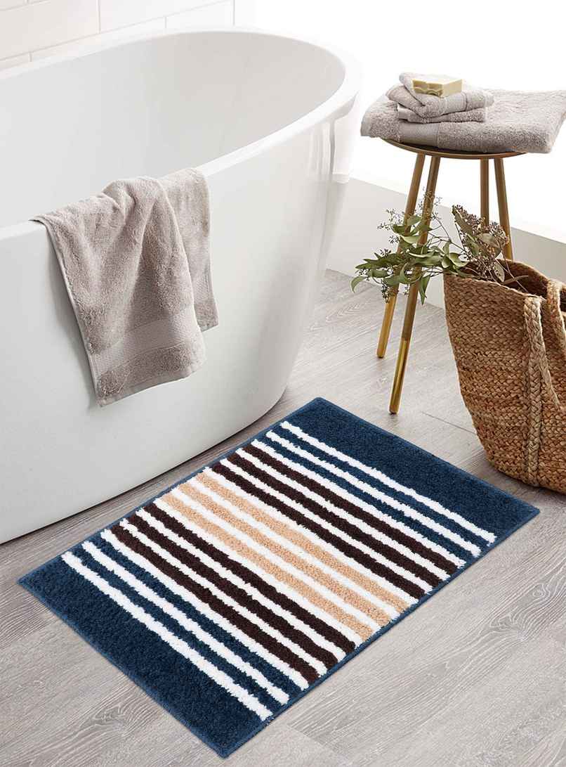 Homeharmony Non-Slip Bath Mat | Blue | 58 x 36 cm