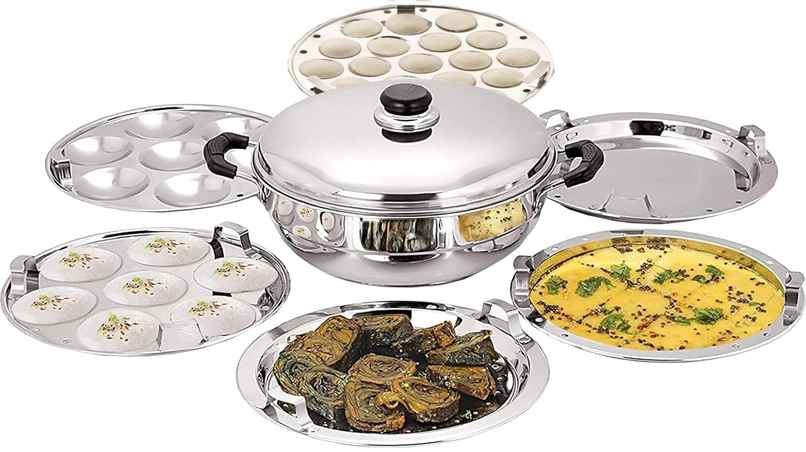 Softel�Stainless Steel Multi Kadai | 6-Pieces | Silver | 4 Litre Softel�Stainless Steel Multi Kadai | 6-Pieces | Silver | 4 Litre