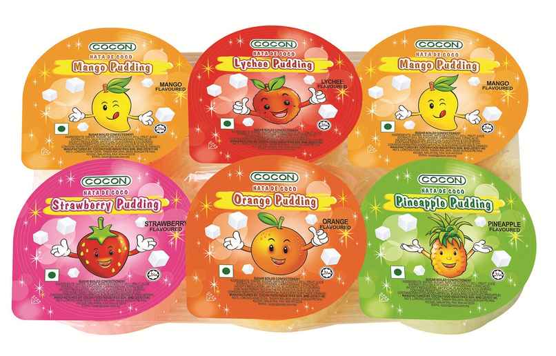 Cocon Pudding 6 Cups Assorted With Nata De Coco