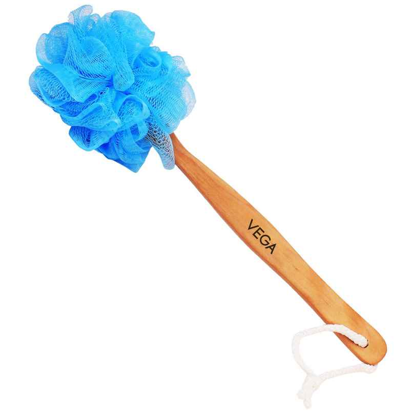 VEGA Soft Bristle Bath Brush With Ergonomic Handle | Plastic | Color May Vary