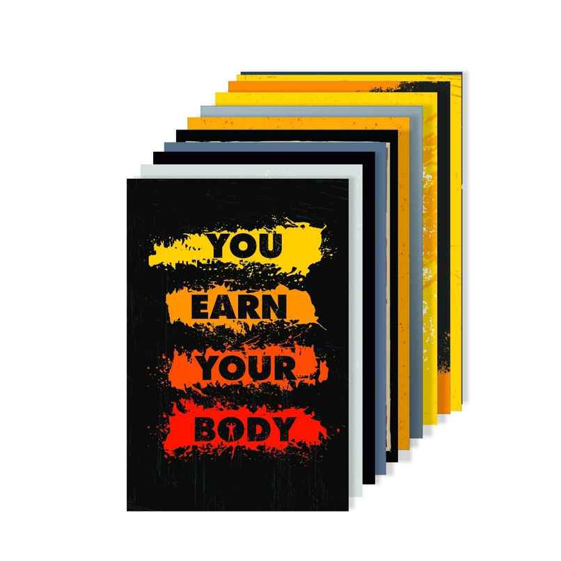 Paper Plane Design Motivational Gym/Fitness Workout Posters | Set of 10 | (12 Inch x 18 Inch) D17