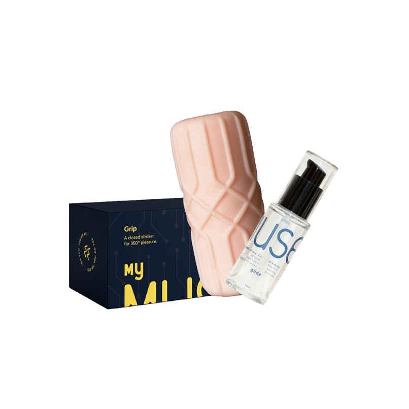 MyMuse Grip Personal Massager and Glide Lubricant Combo