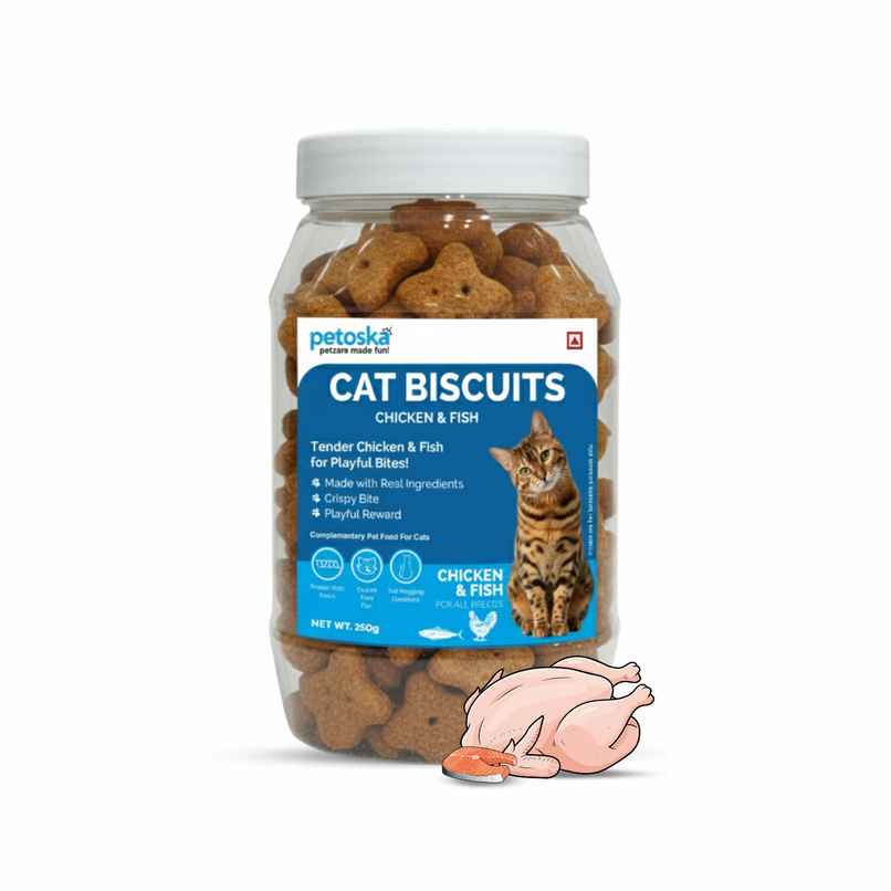 Petoska Crunchy Cat Biscuits Chicken and Fish