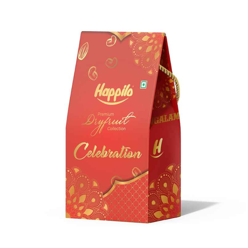 Happilo Dry Fruit Gift Pack | Mangalam Hamper Box | Almonds, Cashews, Raisins & Date Bites