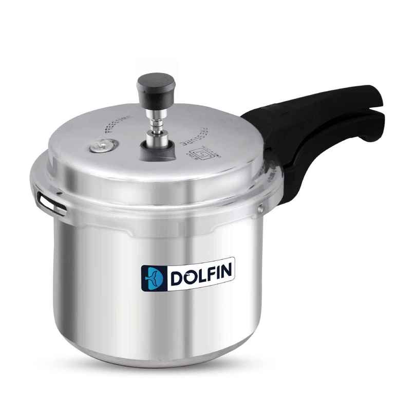 Dolfin Aluminium Outer Lid Pressure Cooker - 3L | Gas and Induction Stove Compatible Dolfin Aluminium Outer Lid Pressure Cooker - 3L | Gas and Induction Stove Compatible
