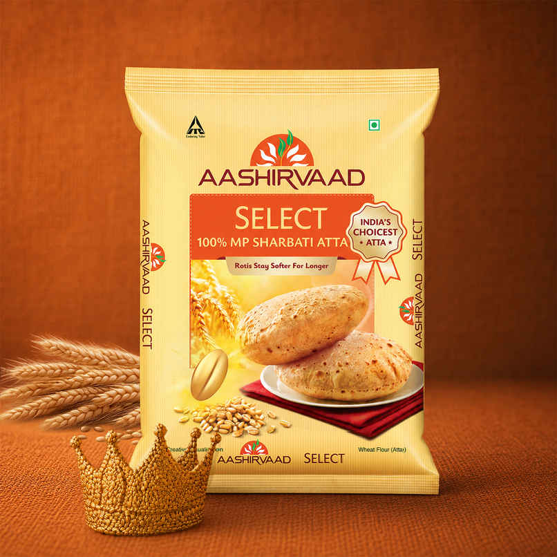 Aashirvaad Select | Pure MP Sharbati Wheat Atta for Soft Makhmali Rotis