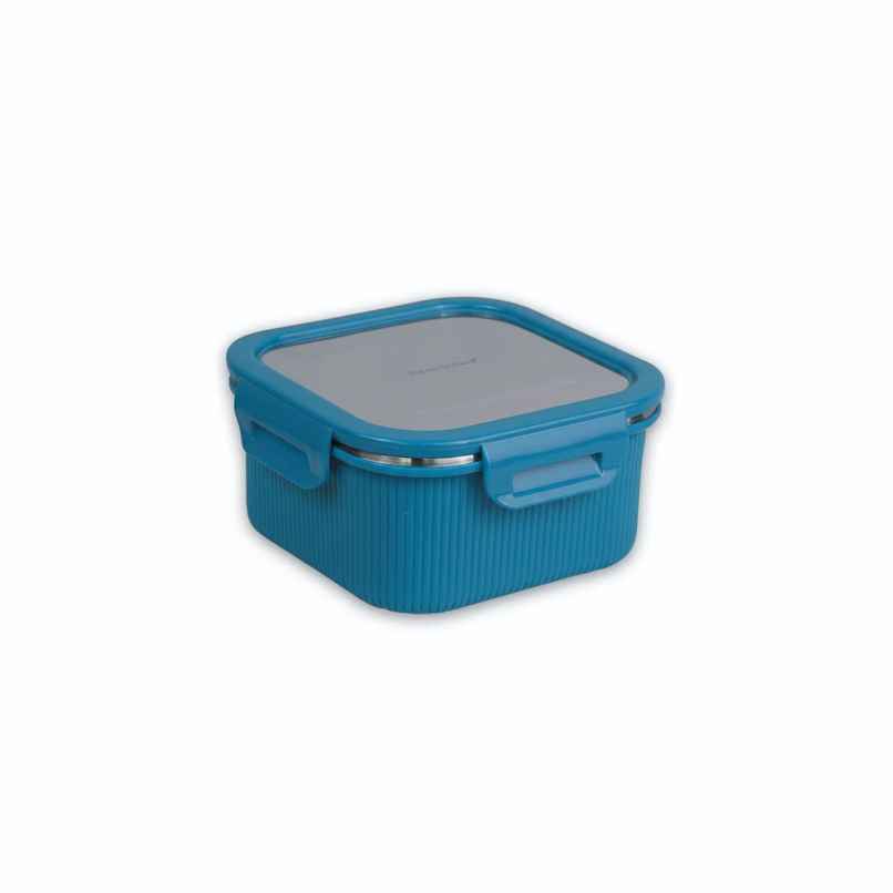 Signoraware Lock N Store Stainless Steel Square Container | 400 ml | Blue Signoraware Lock N Store Stainless Steel Square Container | 400 ml | Blue