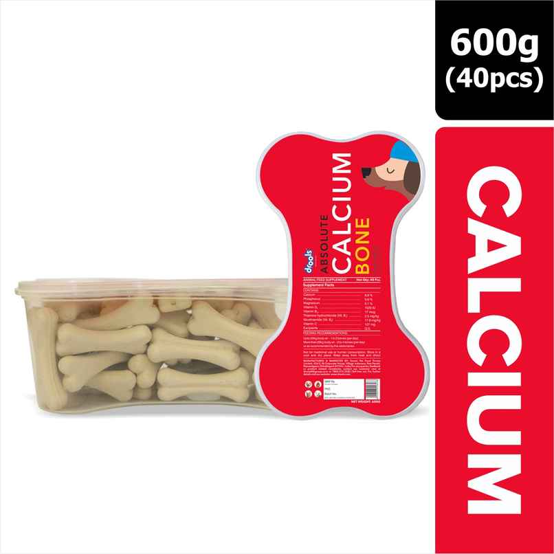 Drools Absolute Calcium Bone Jar, Dog Supplement - 40 pieces (600g) Drools Absolute Calcium Bone Jar, Dog Supplement - 40 pieces (600g)